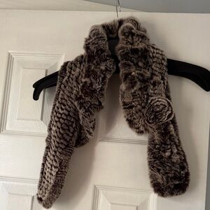 Luxurious Rabbit Fur Scarf in Brown
